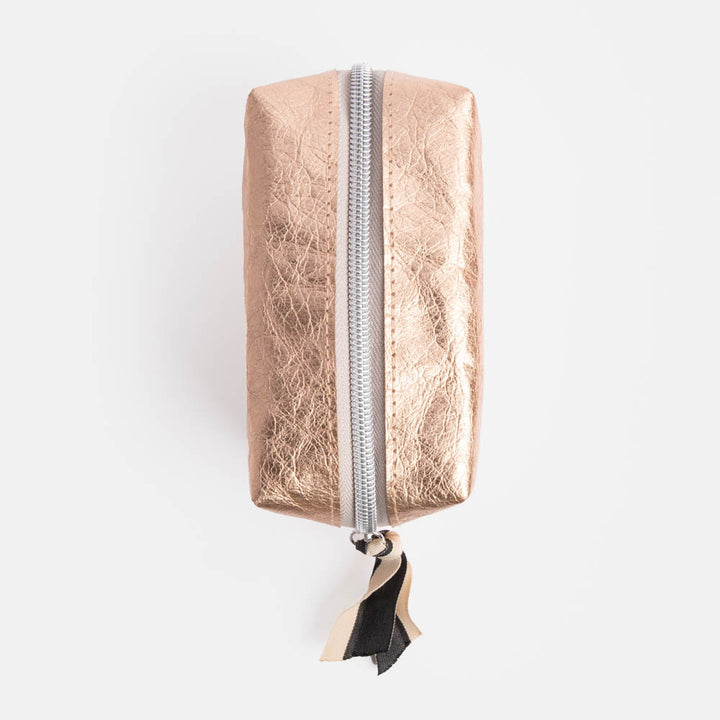 rose gold coated kraft paper mini cube cosmetics bag