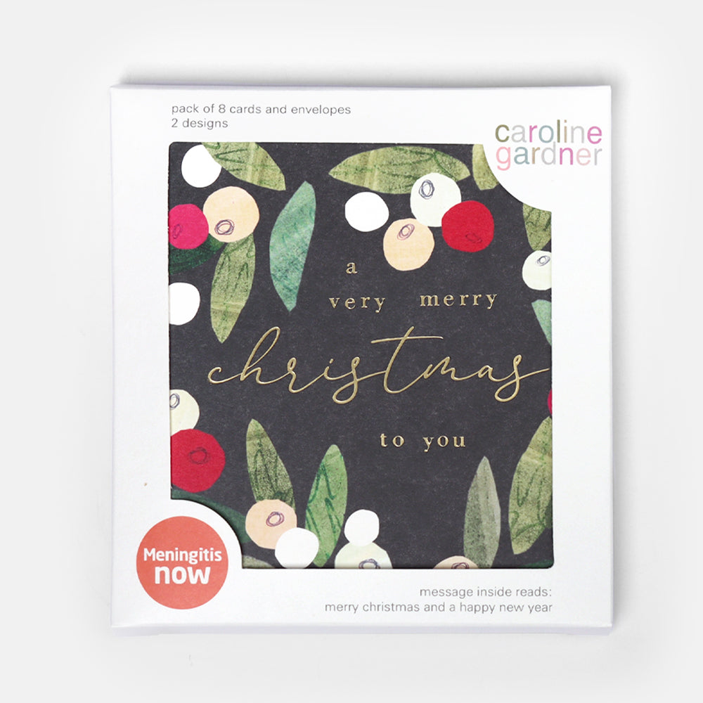 Charity Christmas cards pack of 8 in recyclable cardboard box