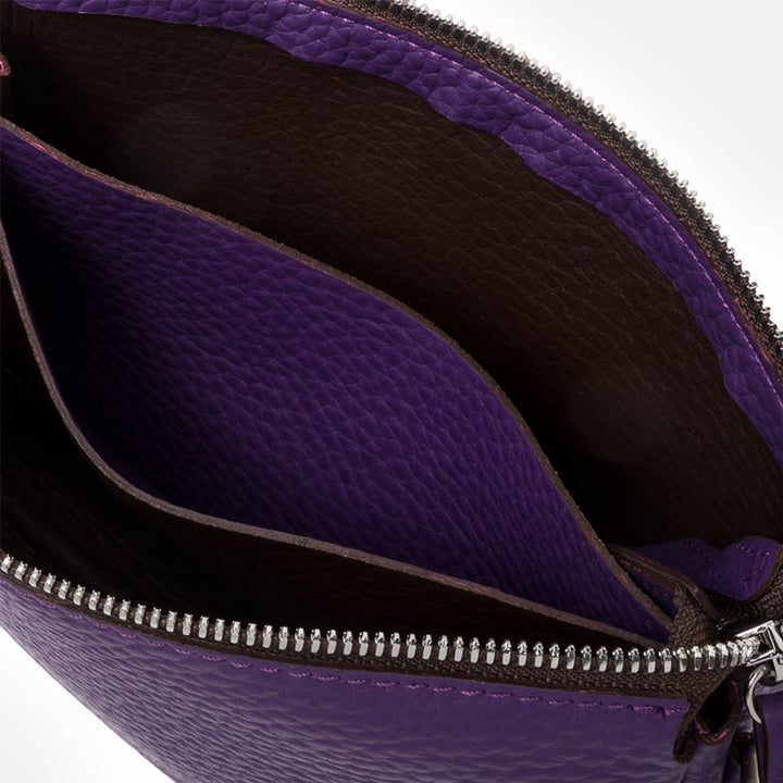purple leather Mia bag, made in Italy by Gianni Chiarini