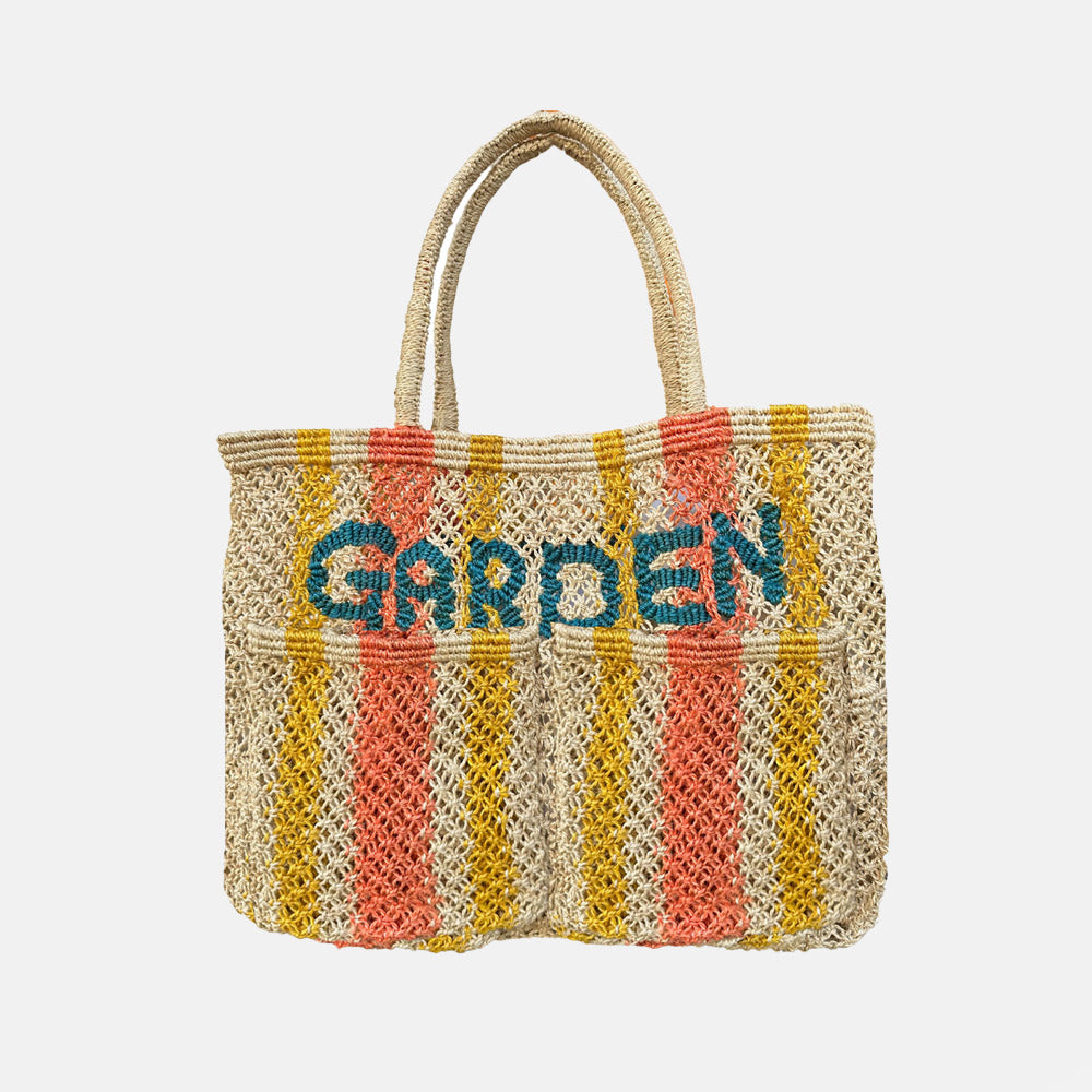 Peach/Yellow Garden Jute Shopper Bag