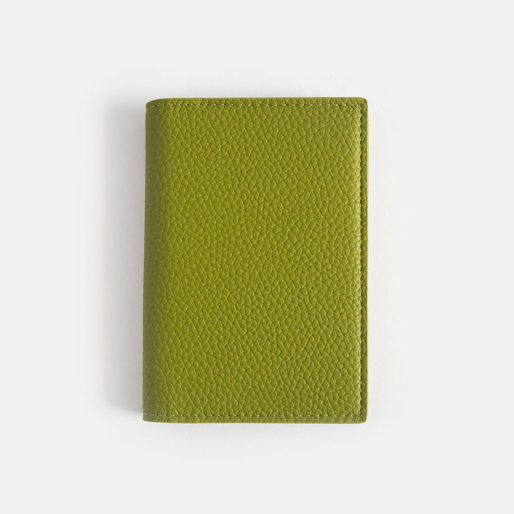 moss green vegan leather passport and document holder