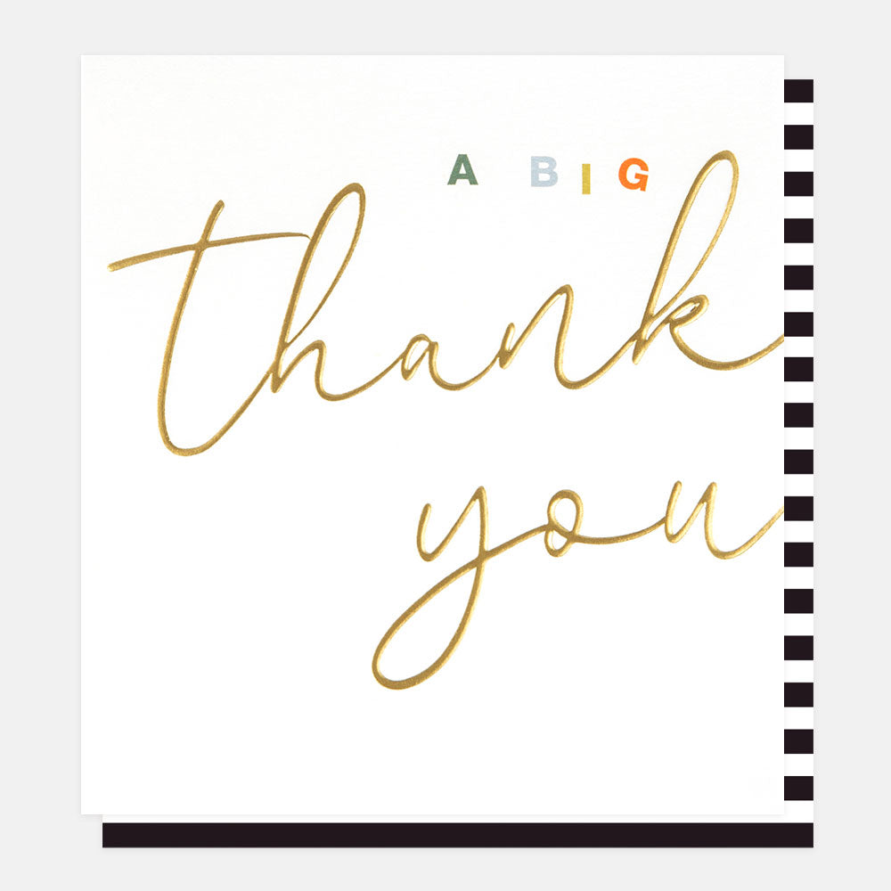 gold foil lettering a big thank you card