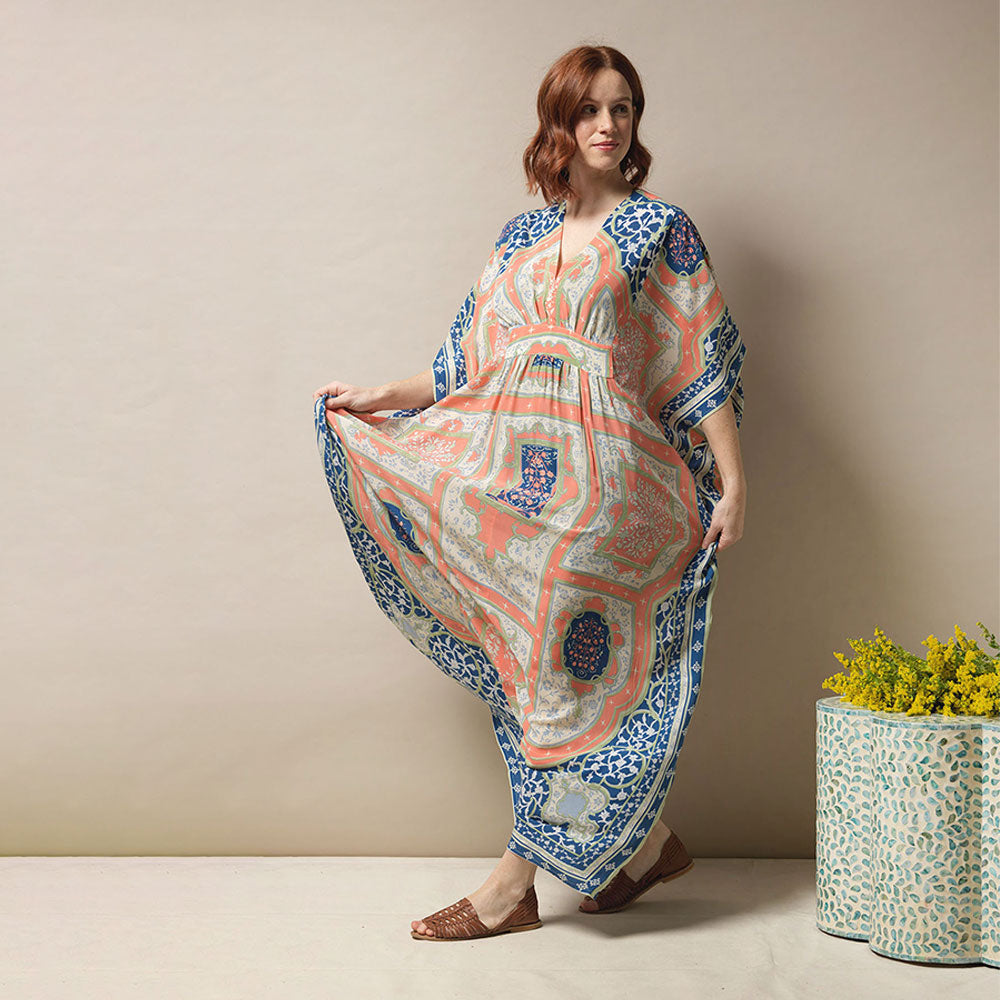 Blue Indian Summer Maxi Kaftan by one hundred stars