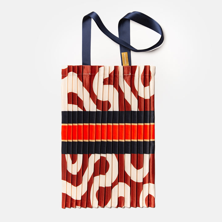 silk feel satin pleated tote bag, made in Italy