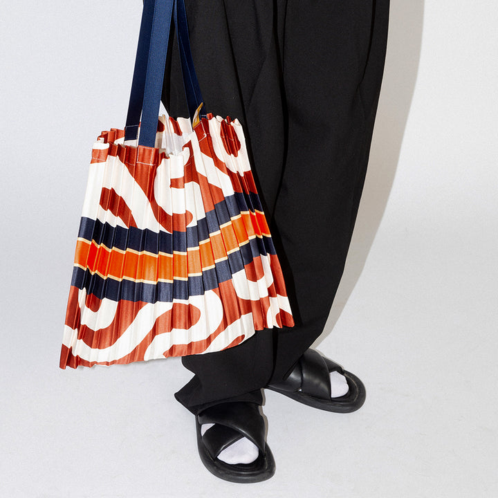 silk feel satin pleated tote bag, made in Italy