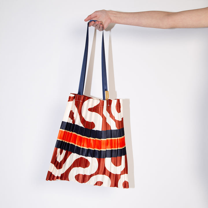 silk feel satin pleated tote bag, made in Italy