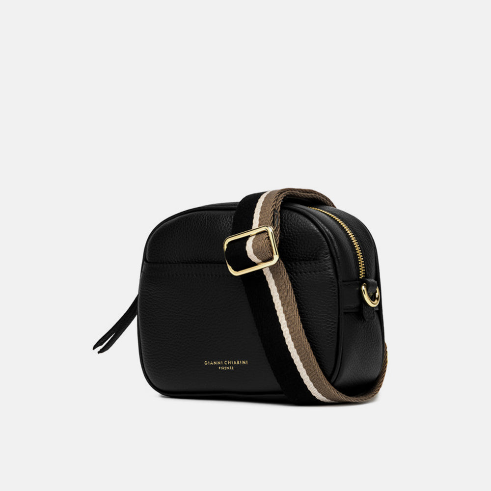 black leather Nina camera bag, made in Italy by Gianni Chiarini