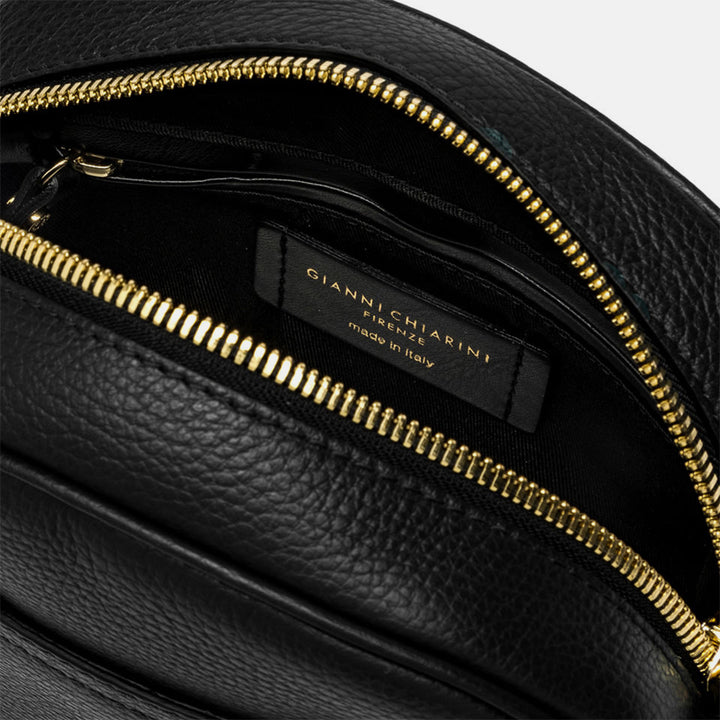 black leather Nina camera bag, made in Italy by Gianni Chiarini