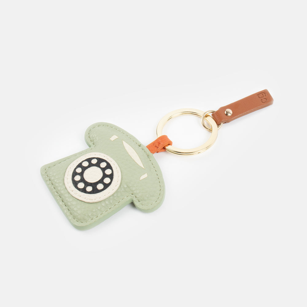 light green telephone padded keyring