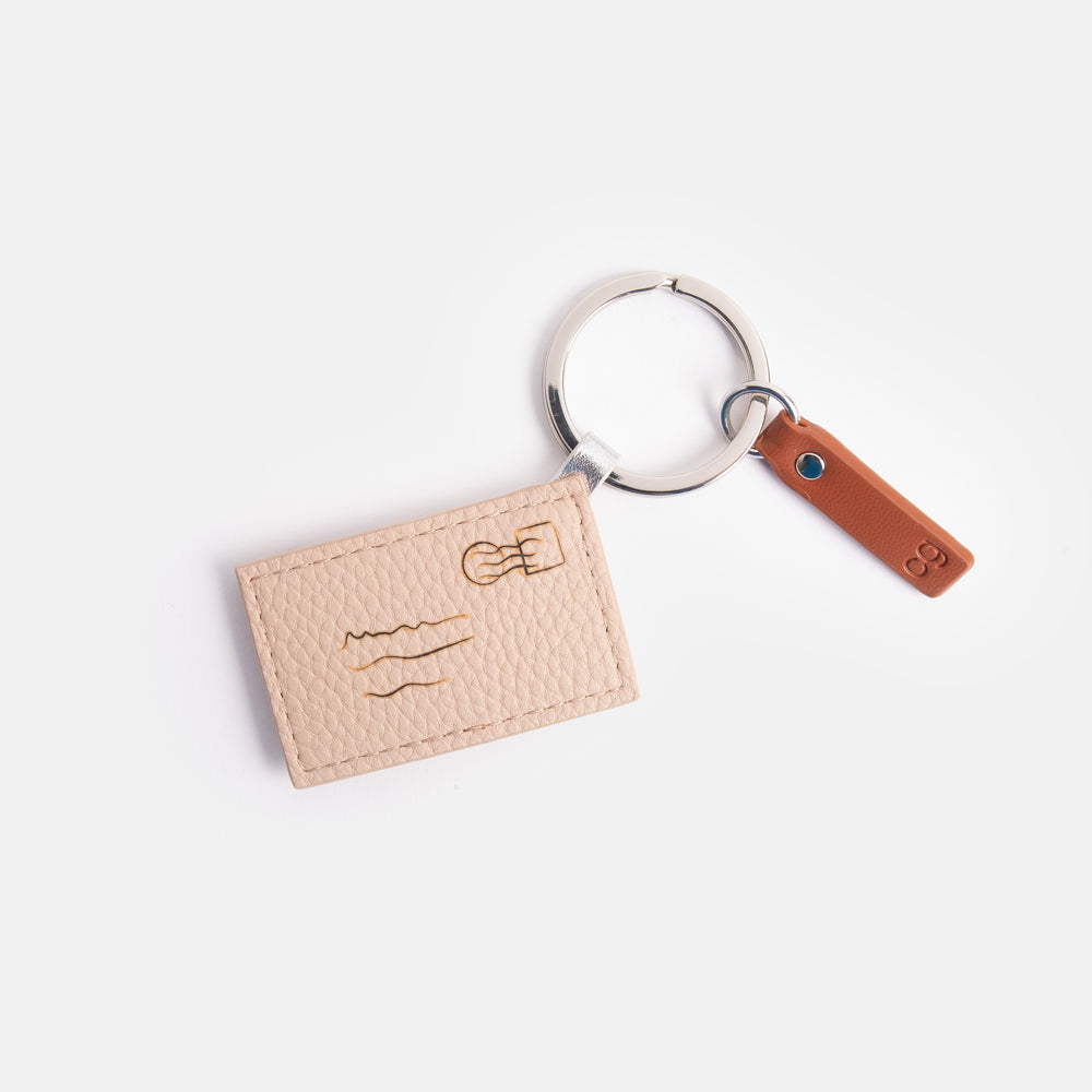 leather look PU love letter shaped padded keyring