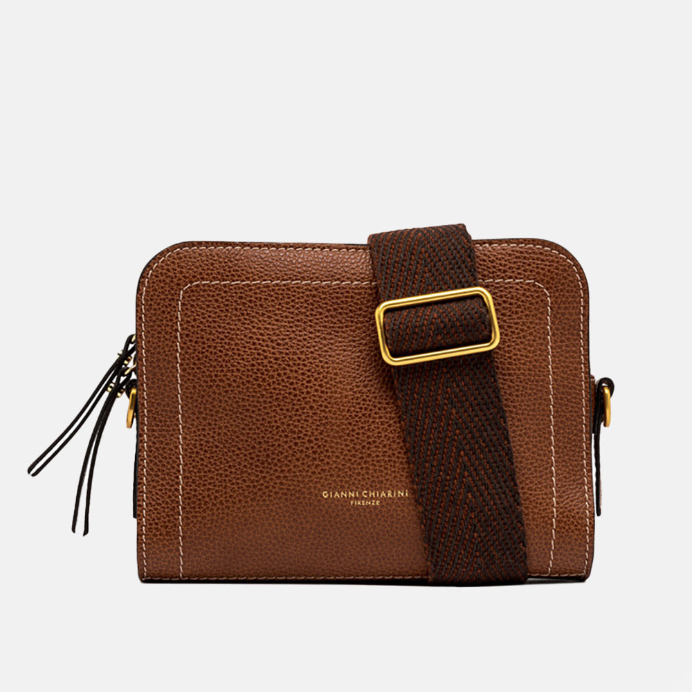 honey brown leather olly crossbody bag, made in Italy by Gianni Chiarini