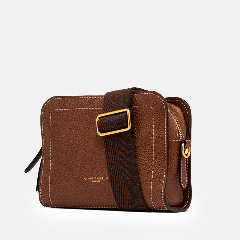 honey brown leather olly crossbody bag, made in Italy by Gianni Chiarini