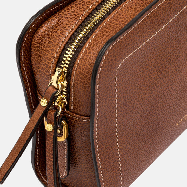 honey brown leather olly crossbody bag, made in Italy by Gianni Chiarini