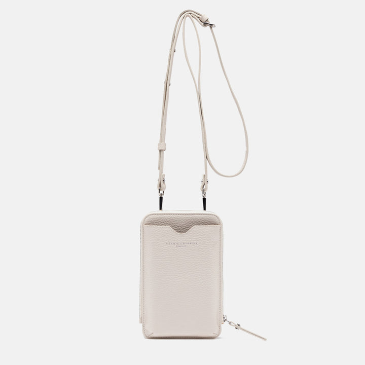 wallets dollaro marble white leather phone bag, made in Italy by Gianni Chiarini