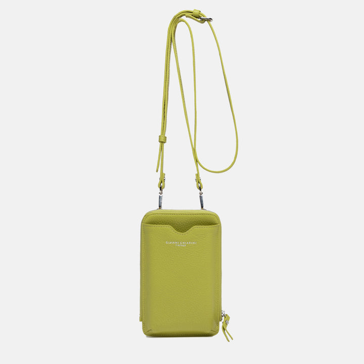 lime green walllets dollaro phone bag, made in Italy by Gianni Chiarini