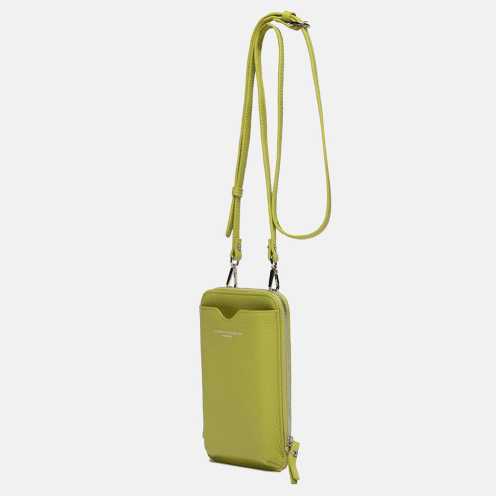 lime green walllets dollaro phone bag, made in Italy by Gianni Chiarini