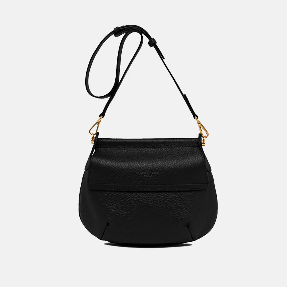 Black Leather Pilar Shoulder Bag, made in Italy by Gianni Chiarini