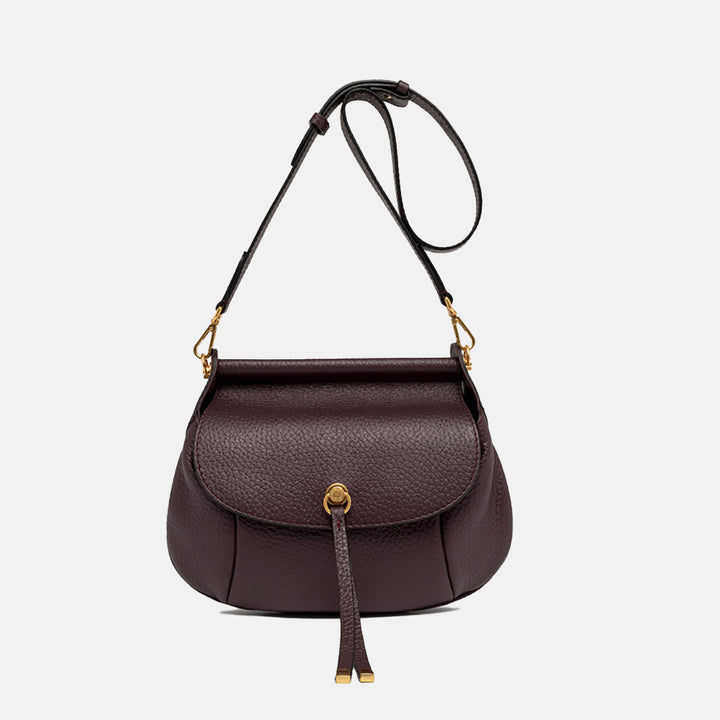 dark purple Leather Pilar Shoulder Bag, made in Italy by Gianni Chiarini