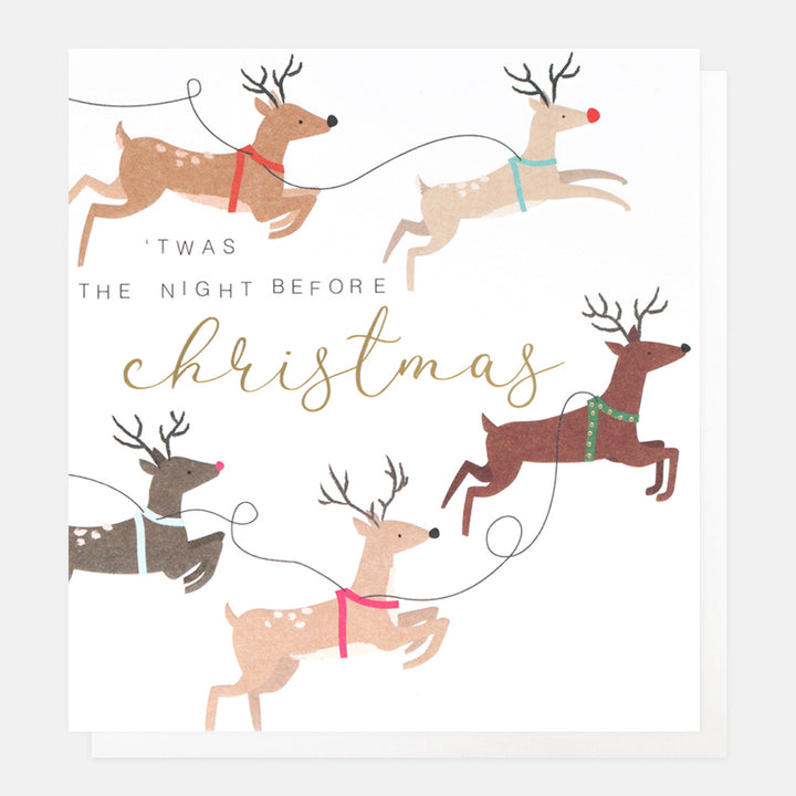 reindeer charity christmas card pack of 8