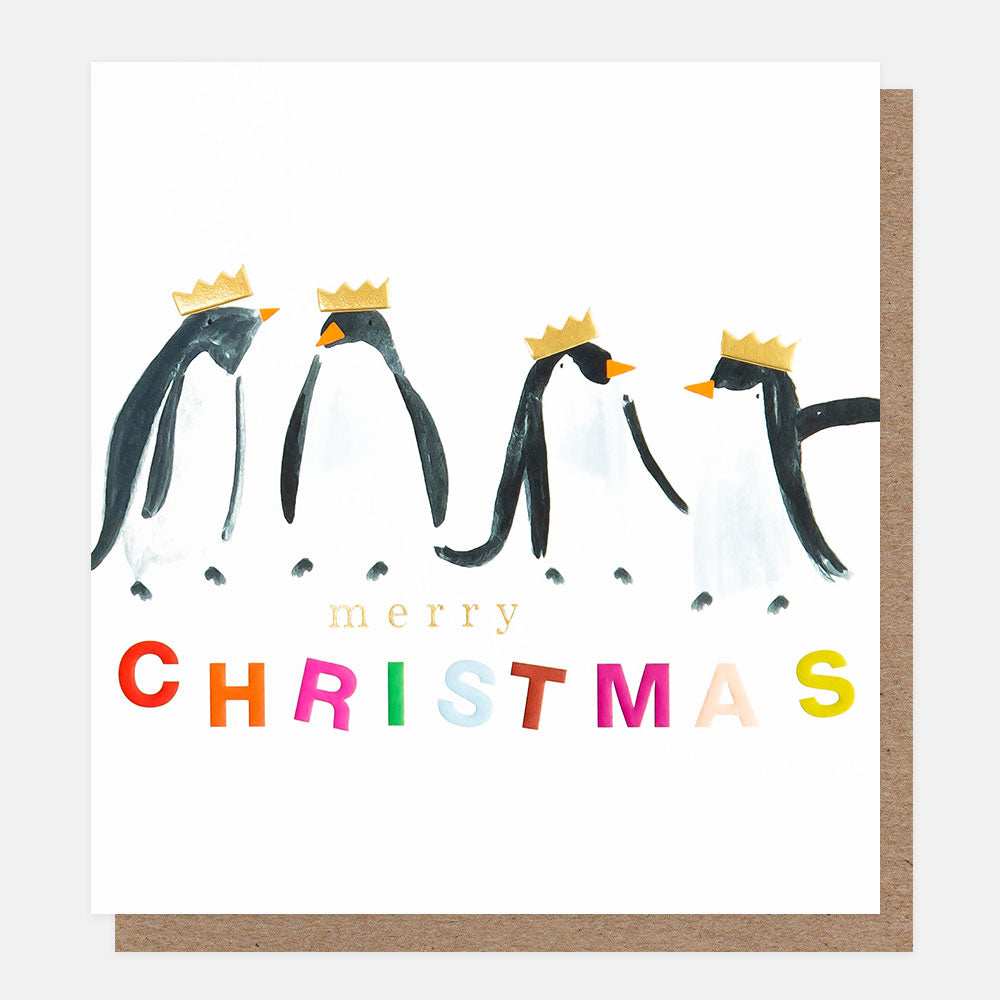 penguins in hats pack of 8 charity christmas cards