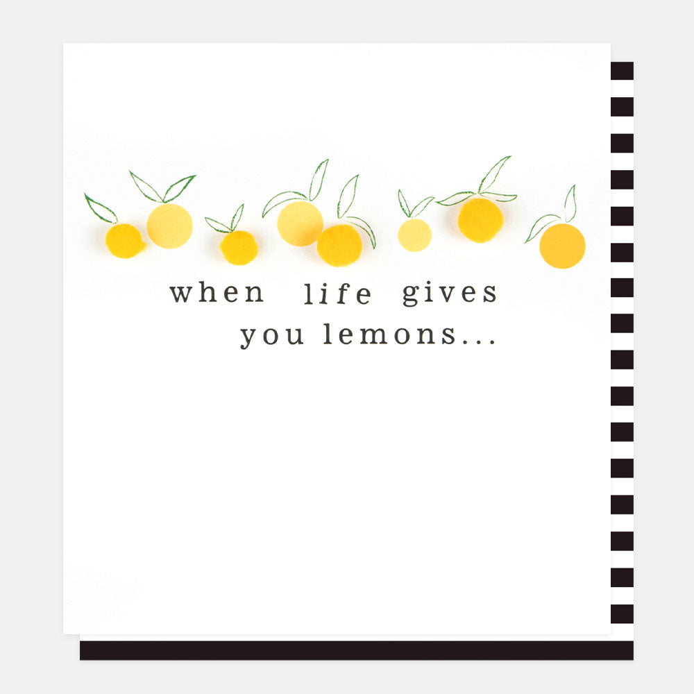 lemons with mini pom poms when life gives you lemons card