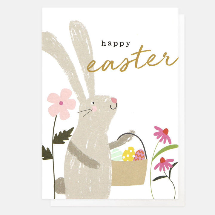 Bunny With Basket of Eggs Easter Notecards Pack of 10