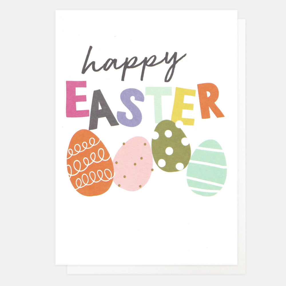 colourful Easter eggs happy Easter cards pack of 10