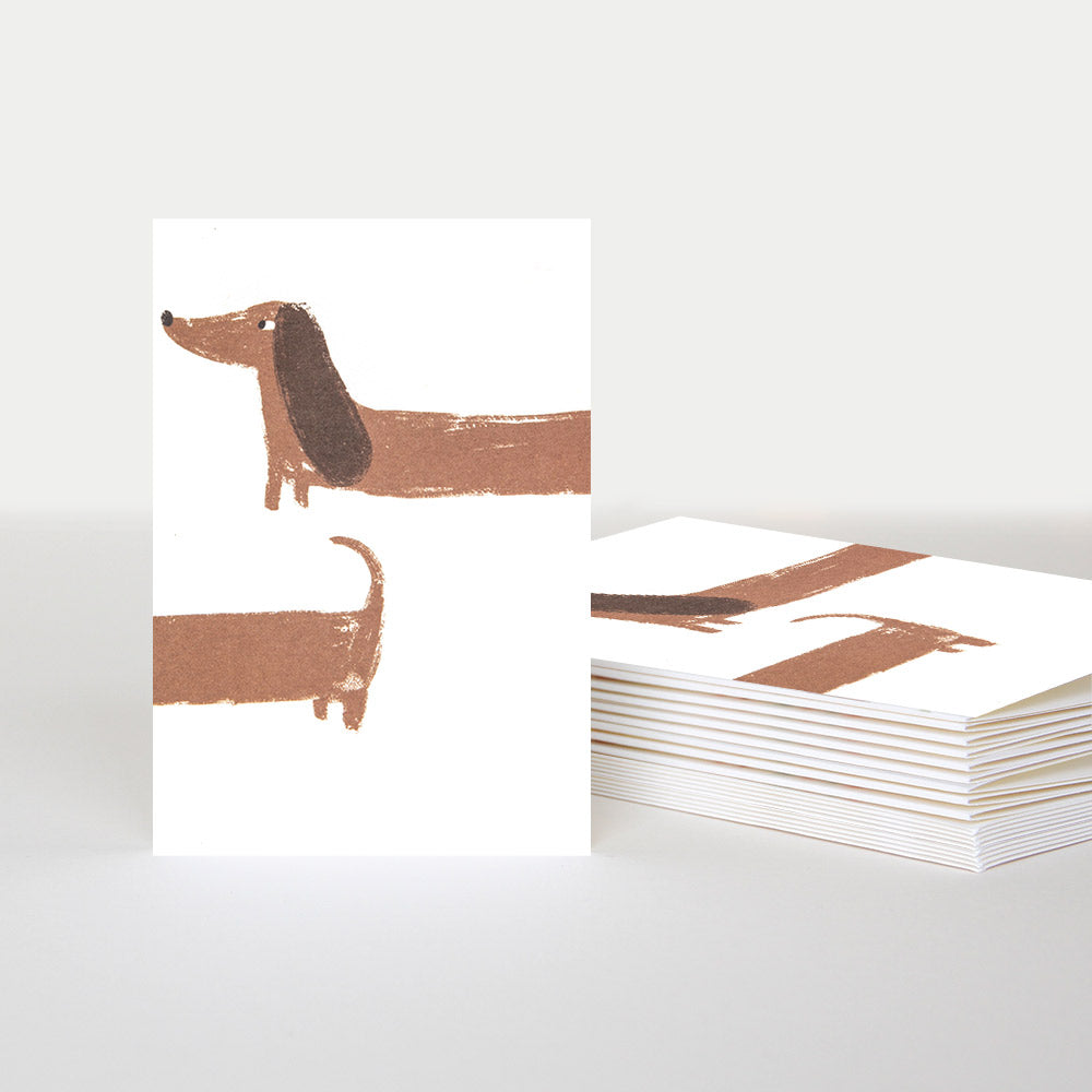 sausage dog blank note card pack of 10