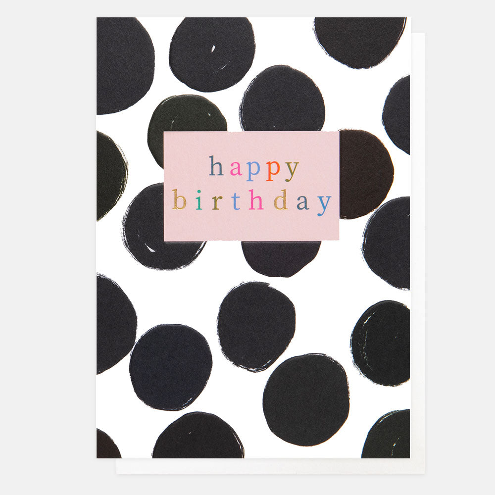 monochrome spots happy birthday card