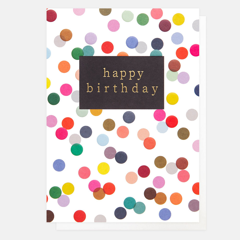 Multi Coloured Dots Happy Birthday Card
