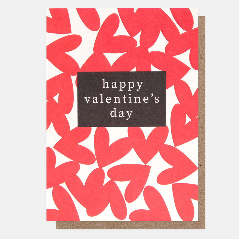 red confetti hearts happy valentine's day card