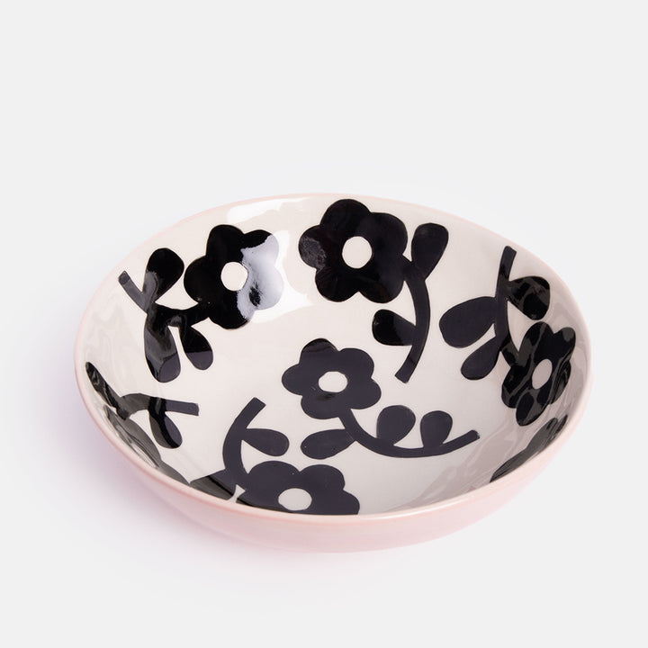 Mono Floral Stoneware Bowl