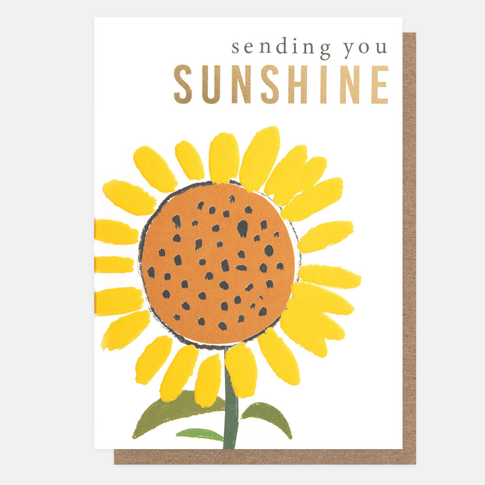 yellow sunflower sending you sunshine card