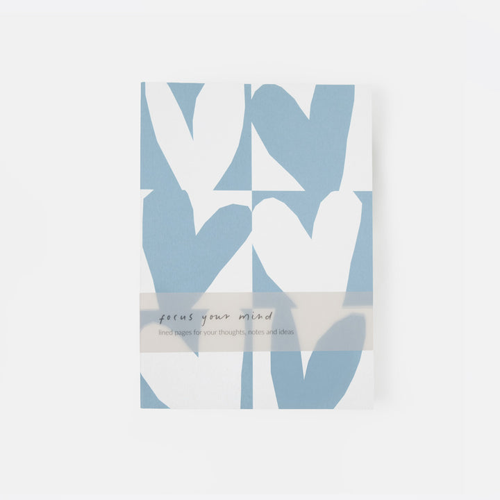 caroline gardner notebook with light blue & white checked heart print cover