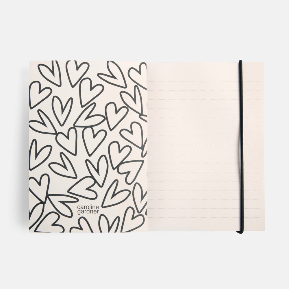multi coloured loops print small soft cover notebook