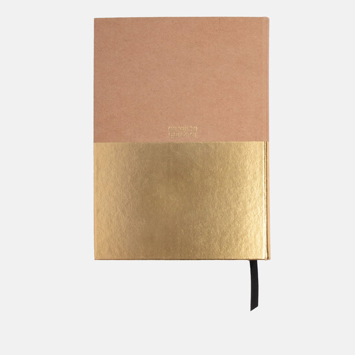 Kraft brown & gold slim hardback notebook