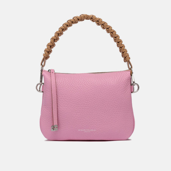 pink leather knotted handle handbag made in  Italy by Gianni Chiarini