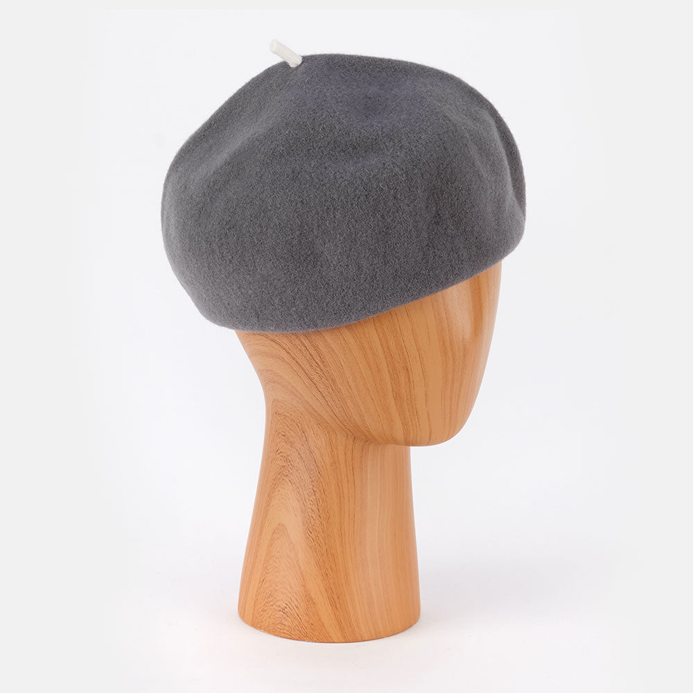 grey pure merino wool roll up beret