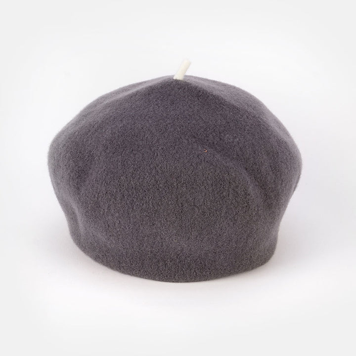 grey pure merino wool roll up beret