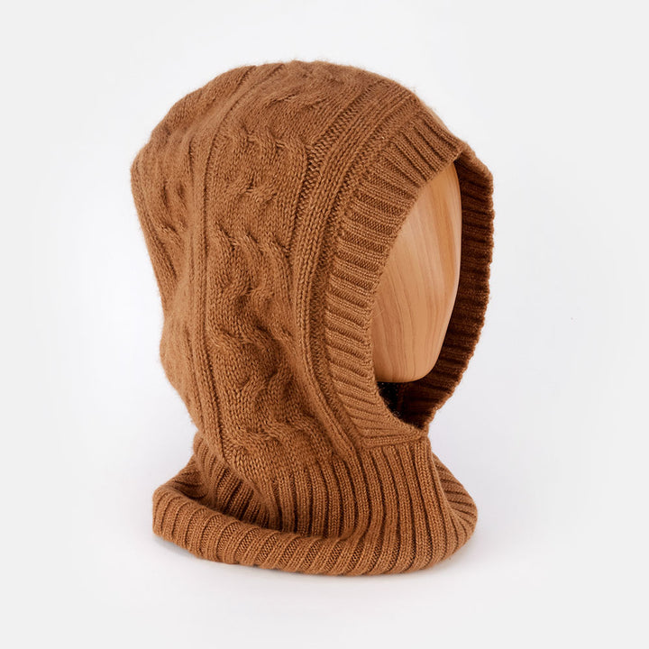 camel pure merino wool balaclava hood