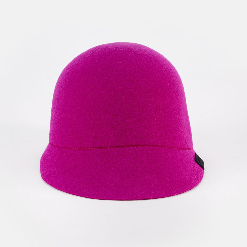 pink merino wool riding hat, hand made in France