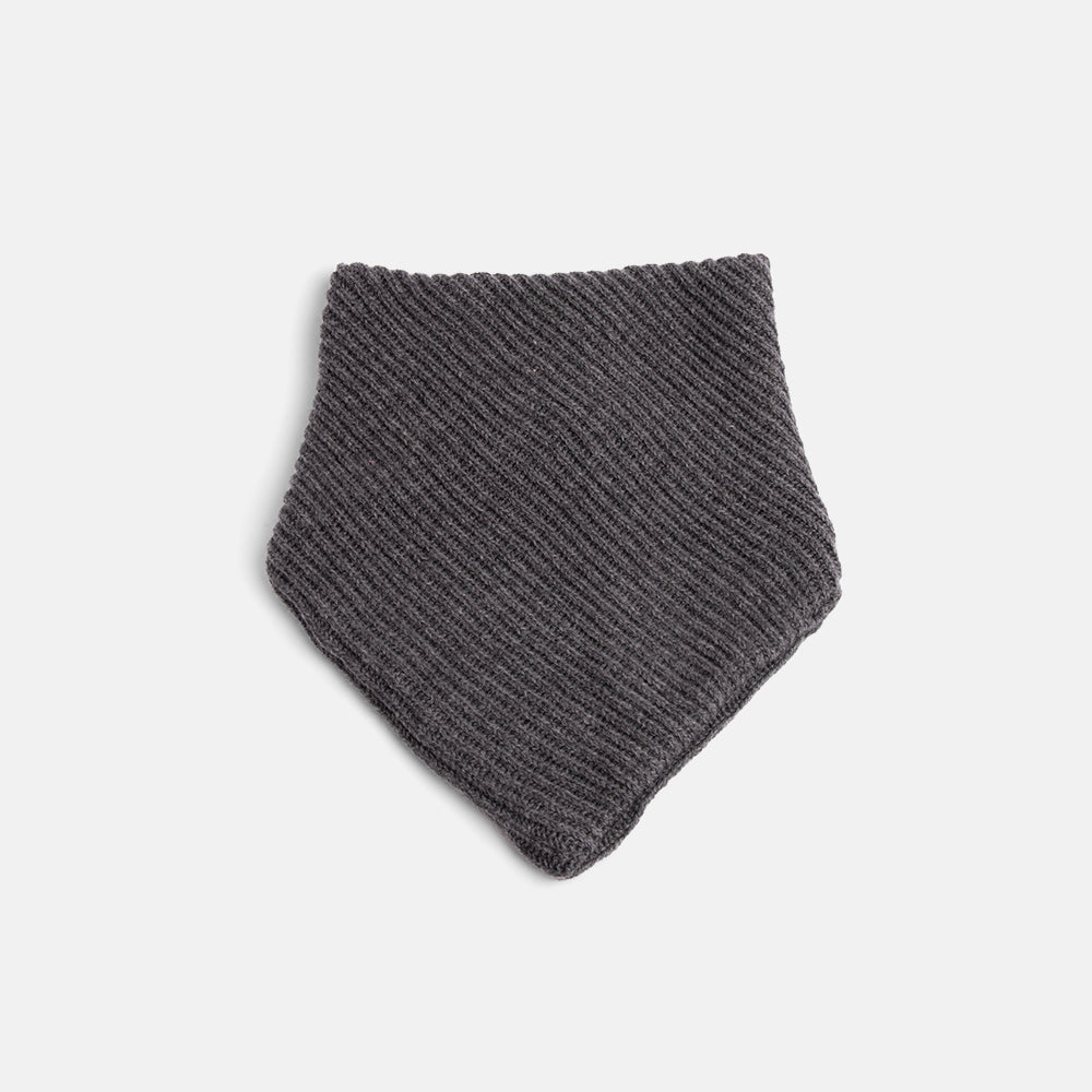 dark grey cashmere blend bandana scarf, hand made in France