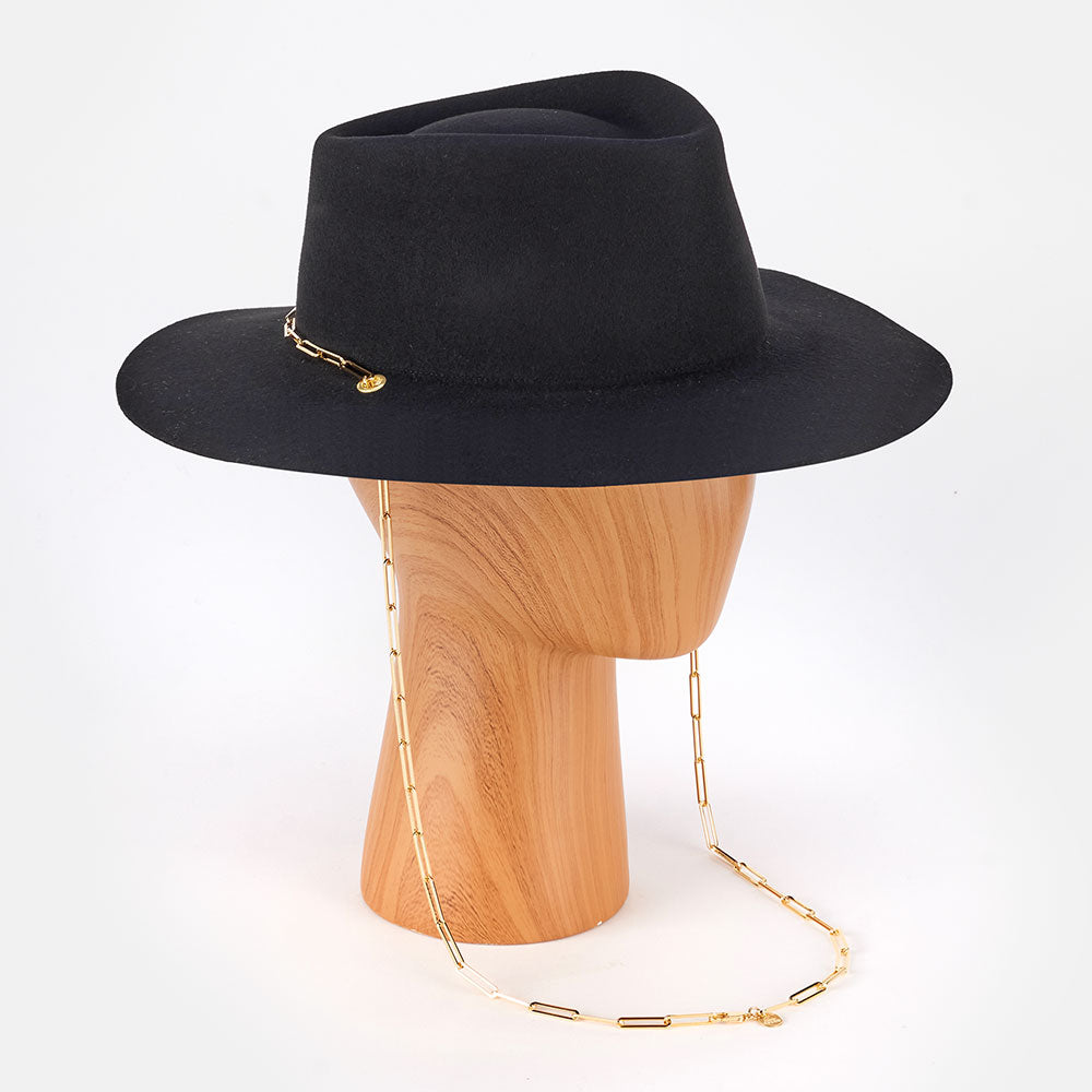 100% wool felt black fedora hat, hand made in France