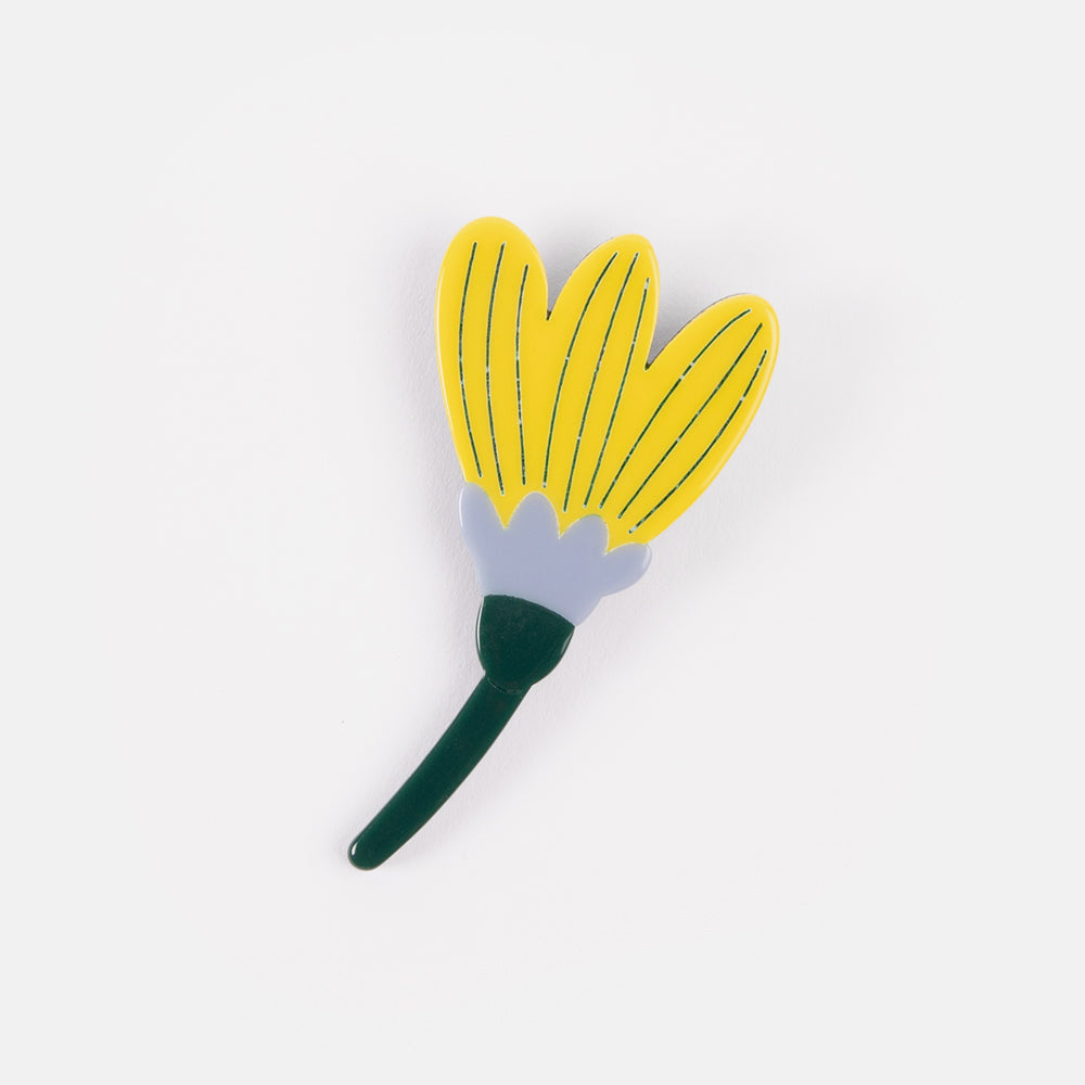 yellow acrylic flower brooch