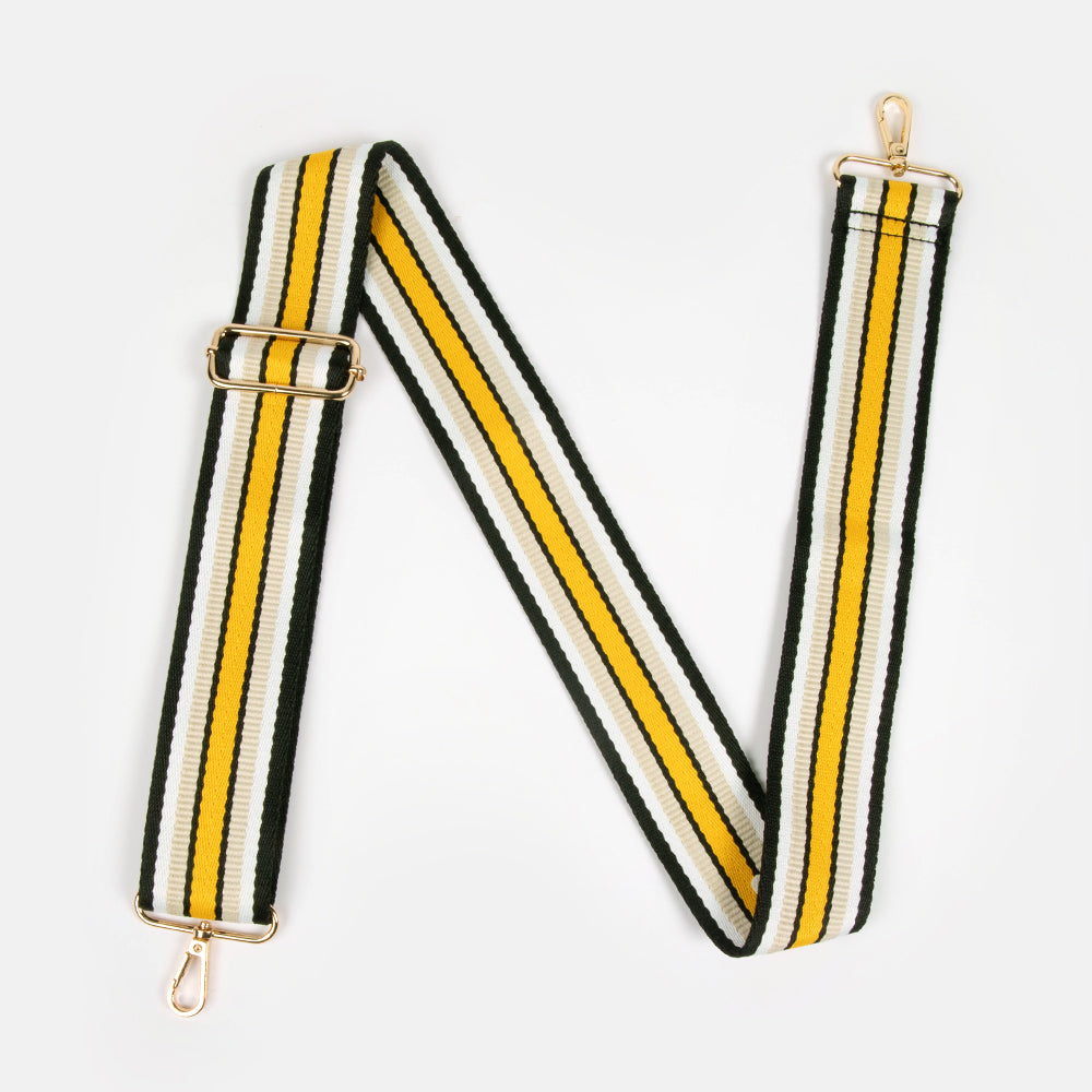 Wide Shoulder Strap Personalized Print Adjustable Replacement Belt Crossbody Canvas Bag Handbag-Scottish Plaid, Yellow, Large