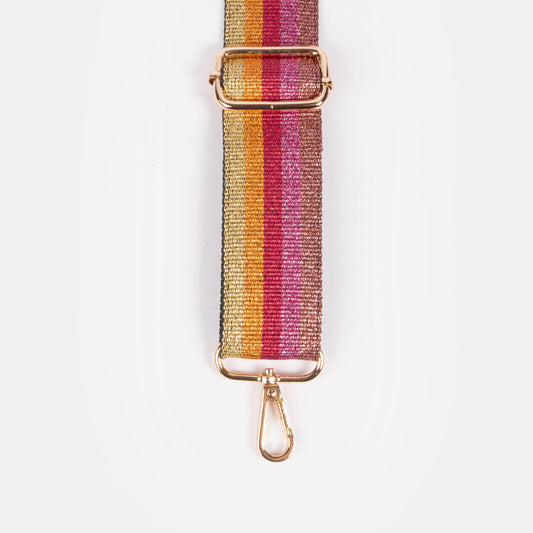metallic rainbow webbing handbag strap