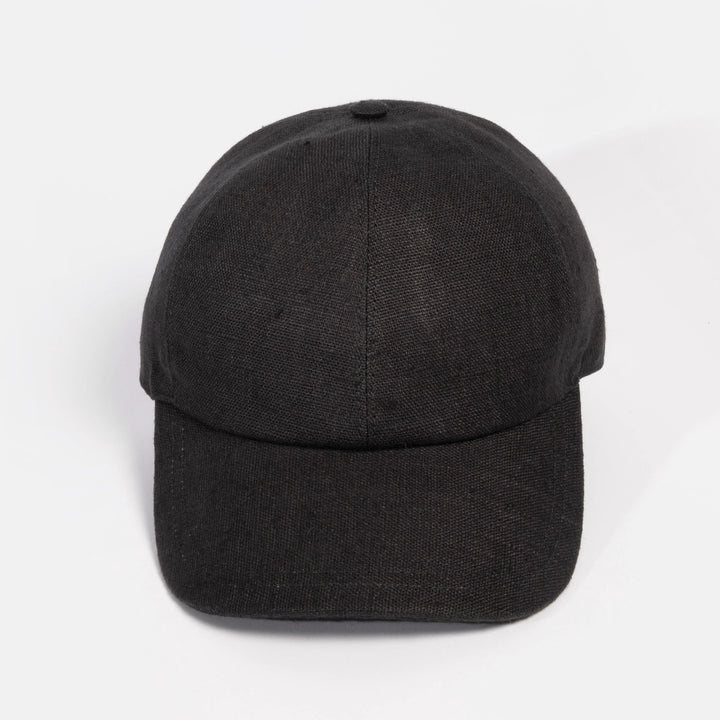 black linen cap, made in Italy