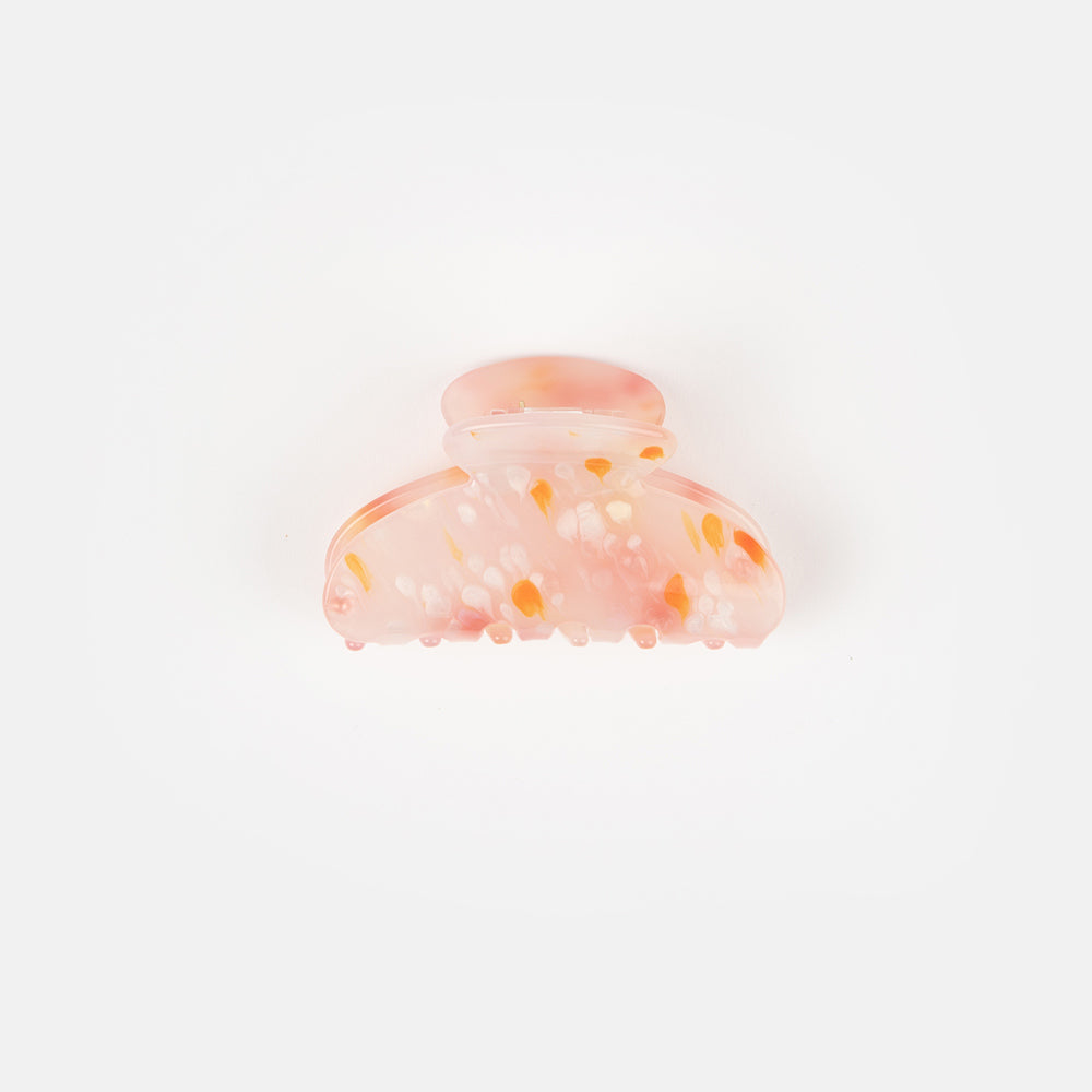 peach, orange and cream cherry blossom acrylic hair claw