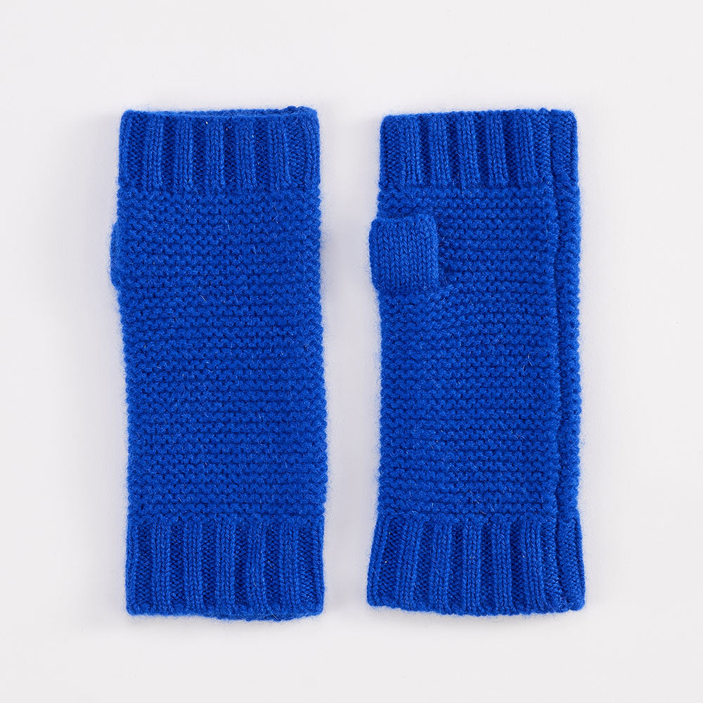 bright blue pure cashmere wrist warmers