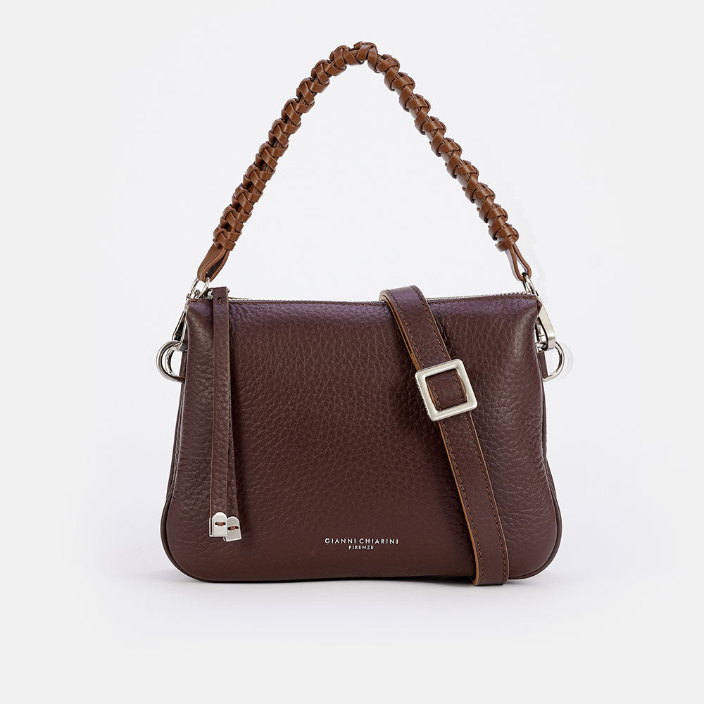 dark brown Mia leather bag, made in Italy by Gianni Chiarini